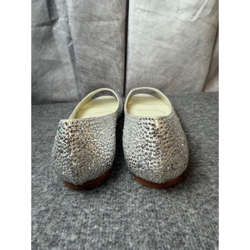 Benjamin Adams London Ivory Dutchess Silk Crystal Halle Women's Flats Sz 6.5 - Picture 5 of 10